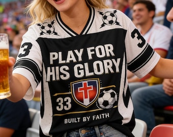 Jesus ist mein Kapitän Trikot 2026 Fußball Fan Trikot Unisex Welt Fußball 2026 Trendy Trikot WM Spieltag Merch Play For His Glory Trikot