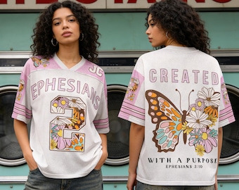 Erstellt mit Zweck Jersey Christian Mesh Jersey Jesus Trendy Jersey Streetwear Jersey Geschenk WM Spieltag Kader Religiöses Geschenk