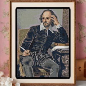 William Shakespeare Theatre Lovers PDF Counted Cross-Stitch Pattern Chart Needlepoint