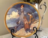 Norman Rockwell Plate - Waiting on the Shore - Decorative Lunch Plate - Knowles 1982, Rediscovered Women Collection