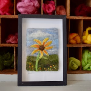 Sunflower, Felted flower, Wool art, Landscapes, Nature