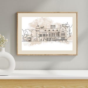 Custom Line Art gift – Hand-Drawn Digital Portraits for house and building