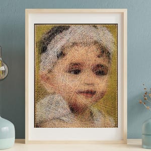 Retrato personalizado em arte com fios, retrato de família personalizado, decoração de parede exclusiva.