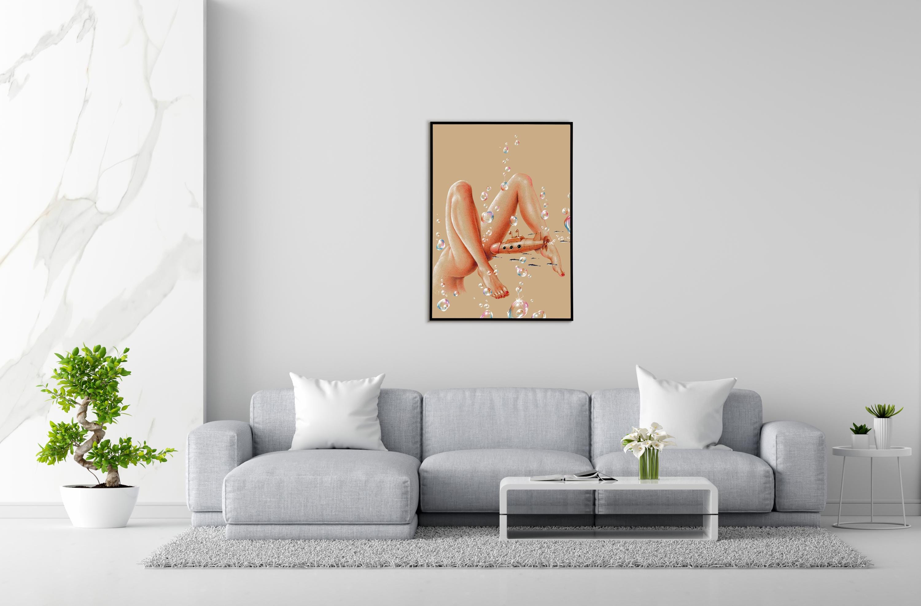 Surrealist Art Print: Abstract Legs & Submarine (digital Download) - Etsy