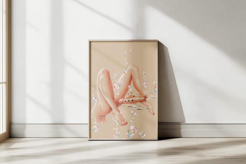 Surrealist Art Print: Abstract Legs & Submarine (digital Download) - Etsy