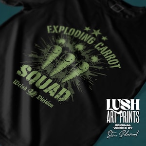 Exploding Carrots T-Shirt: Bottom TV Show, 90s British Comedy