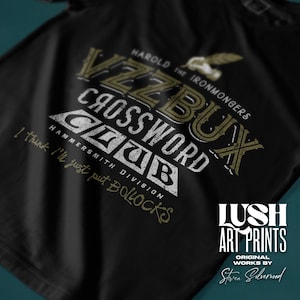 Vzzbux Crossword Club T-Shirt: Bottom TV Show Comedy, 90s Gen X