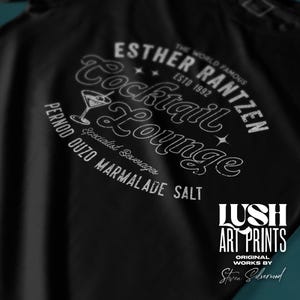 Esther Rantzen Cocktail T-Shirt: Bottom TV Show Comedy - 90s Gen X