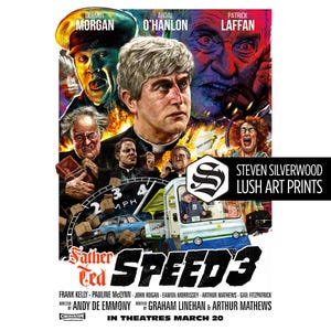 Father Ted &#39;Speed 3&#39; Signed Art Print: Retro Movie Poster (A3)