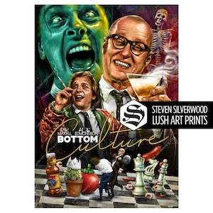 Bottom 'Culture' A3 Signed Film Poster Art Print, Rik Mayall Ade Edmondson 90s TV Comedy GenX British Funny Dad Gift Chess vintage movie