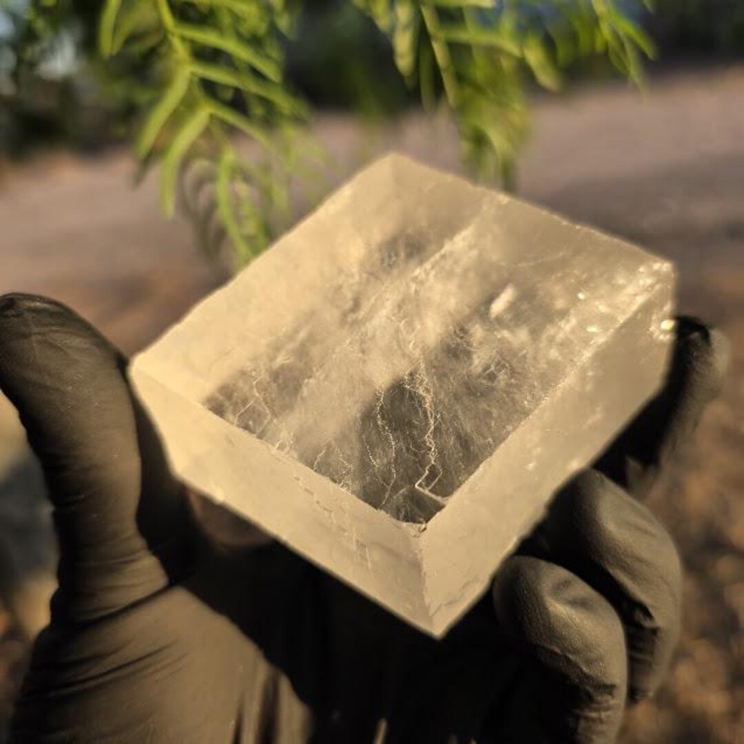 Optical Calcite Cube | Rainbow Calcite High Clarity Display Specimen - Etsy