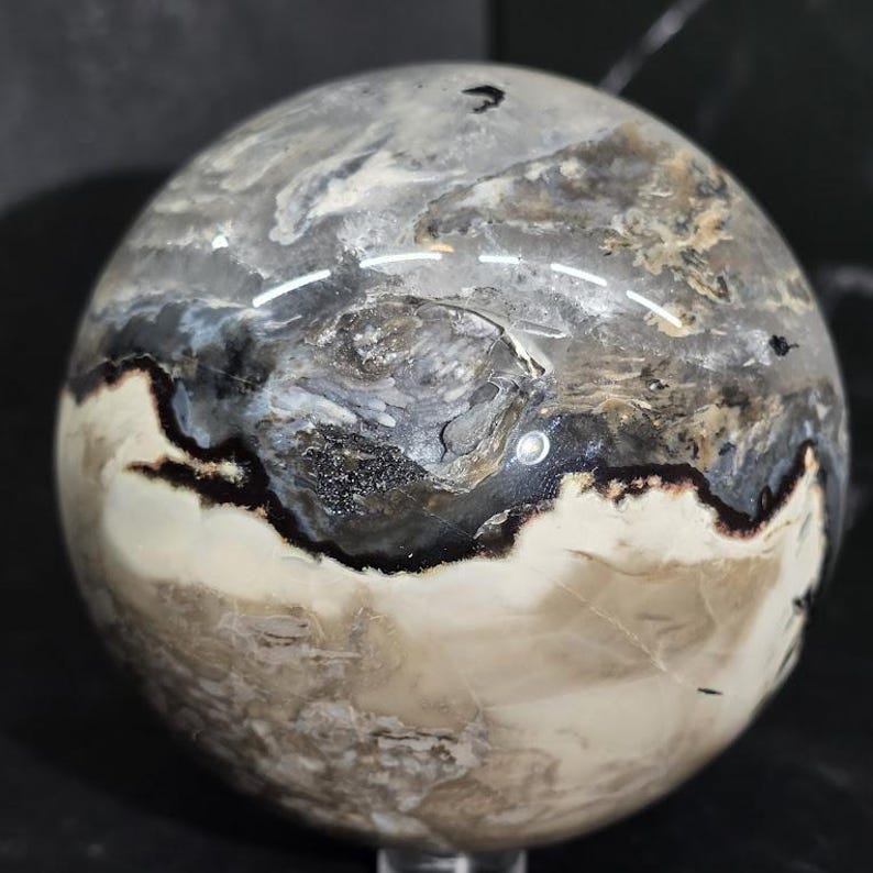 Grande sphère en agate volcanique 83 mm image 2