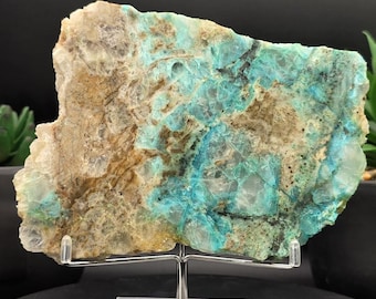 Quantum Quattro Slab from Namibia | Blue Green Chrysocolla Malachite Azurite Stone