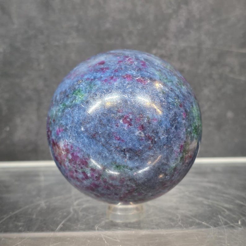 Ruby Kyanite Sphere, Strong UV Reaction, 2.5 Inch Ball, 1.14 Lbs ...