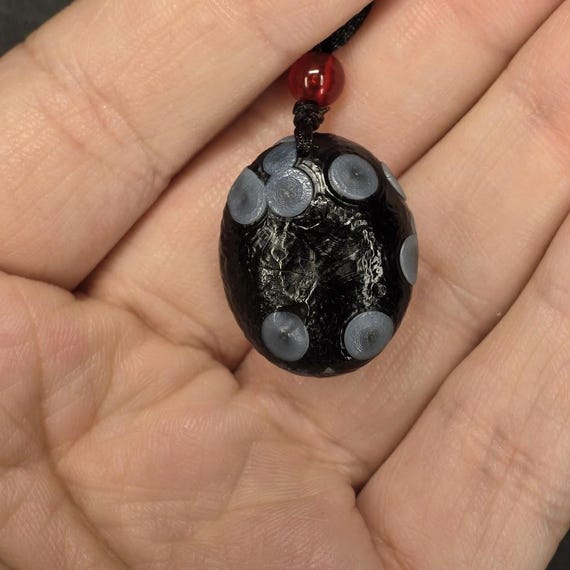 Black Gobi Agate Pendant Necklace – Adjustable Cord – Natural Desert Agate – Minimalist Crystal Jewelry