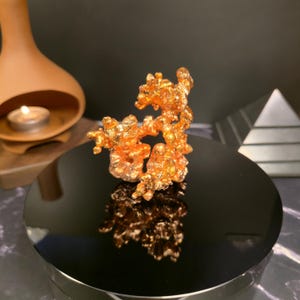 Mini Copper Sculpture | Sourced From Michigan | With Wooden Holder | 0.39 lbs.