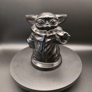 Grogu Black Obsidian Carving