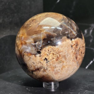Chocolate Calcite Sphere 71mm image 5