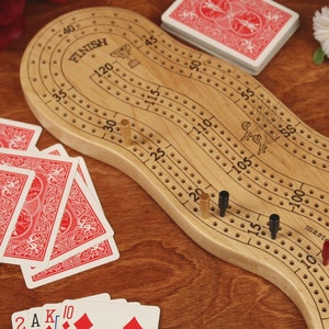 Personalized Cribbage Board, 3 Player Cribbage Board, Crib Board, Cribbage Board With Storage