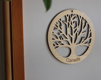Tree of Life Wall Art & Wall Decor Wooden Plaque, Laser Cut from Baltic Birch Plywood Masterpiece Laser