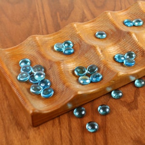 Deluxe Mancala, Large Solid Cherry Wood, Wooden Board Game, Paul Szewc, Masterpiece Laser image 7