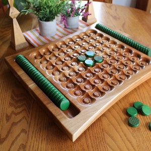 Premium Solid Cherry Wooden Othello Board Game with easy finger tipping action, Reversi Game Board by Paul Szewc of Masterpiece Laser
