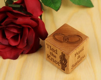 5th Anniversary Gift, PERSONALIZED Wooden Wedding Block, Unique Wedding Gift for Couple