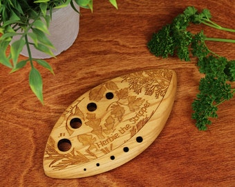 Wooden Herb Stripper Chef Tool and Gardener Present for Fresh Herbs by Masterpiece Laser