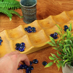 Deluxe Mancala, Large Solid Cherry Wood, Wooden Board Game, Paul Szewc, Masterpiece Laser image 4