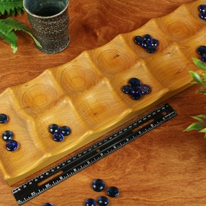 Deluxe Mancala, Large Solid Cherry Wood, Wooden Board Game, Paul Szewc, Masterpiece Laser image 3