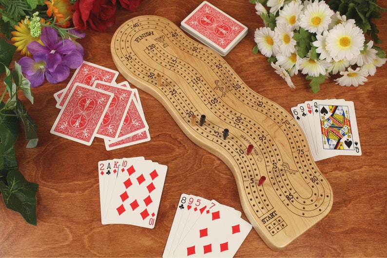 Personalized Cribbage Board, 3 Player Cribbage Board, Crib Board, Cribbage Board With Storage image 2