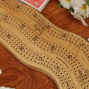 Personalized Cribbage Board, 3 Player Cribbage Board, Crib Board, Cribbage Board With Storage image 6