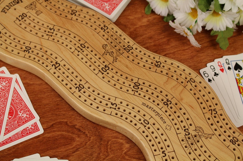 Personalized Cribbage Board, 3 Player Cribbage Board, Crib Board, Cribbage Board With Storage image 6