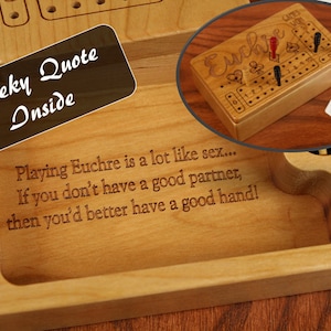 Compteur de points Euchre et ensemble Euchre personnalisé Un excellent cadeau pour les joueurs d'Euchre et un marqueur de points par Masterpiece