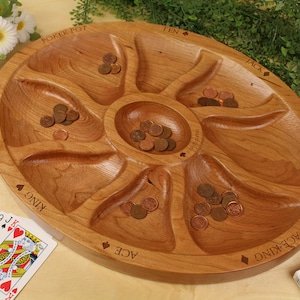 Solid Cherry RUMMOLI, Luxury Game Board, Approx. 18"L x 14"W x 1-1/4"H , Solid Cherrywood, Paul Szewc