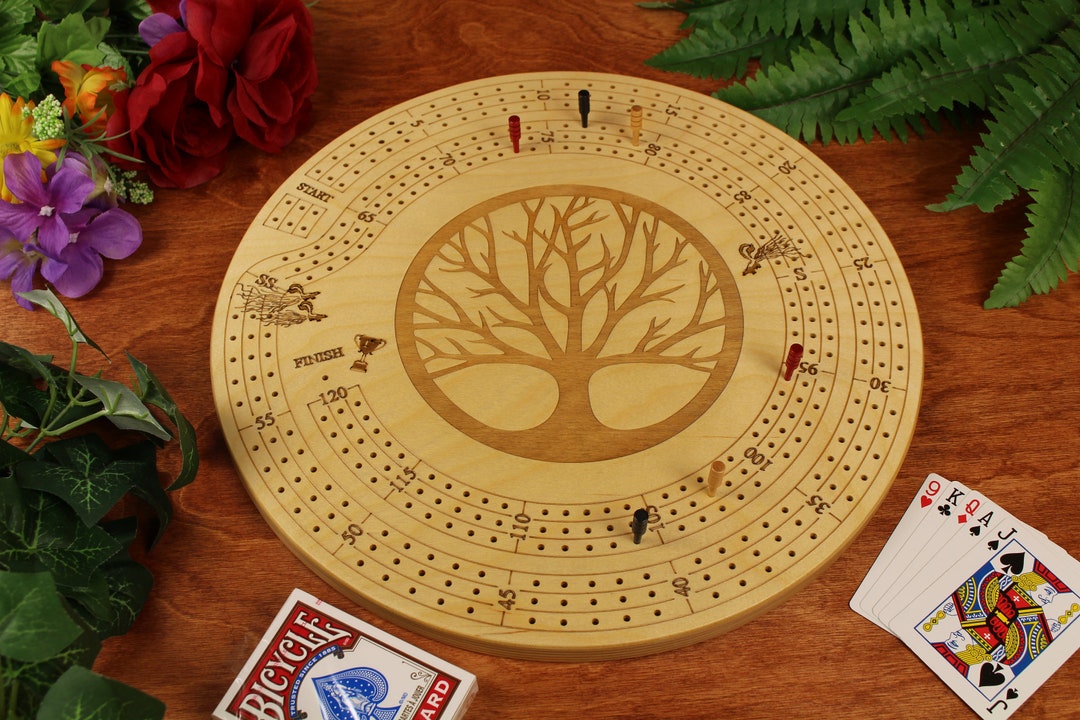 Wooden Cribb Board Tree of Life Round Shape Golf Design With Etsy