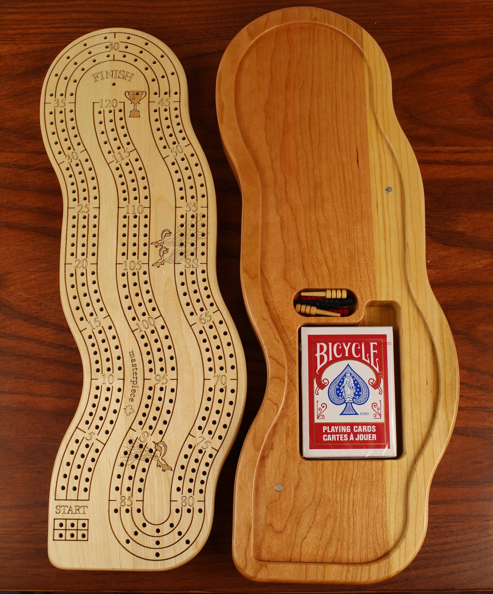 Best Cribbage Board 3 player cribbage board Two Tier crib Etsy