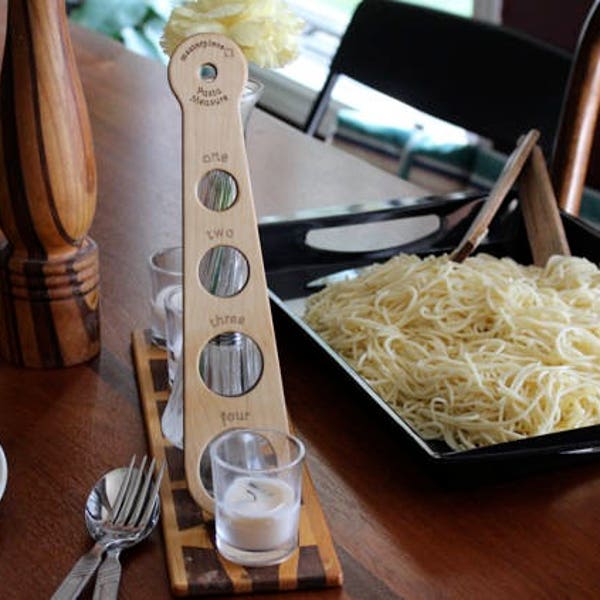 Wood Pasta Measure for Spaghetti in Solid Maple, Pasta Tools For Portion Control, Great Kitchen Gift by Paul Szewc of Masterpiece Laser