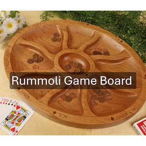Rummy Game Board in Solid Cherry for Rummoli s Traditional Canadian Game - Luxury Game Board, Approx. 18"L x 14"W x 1-1/4"H by Paul Szewc