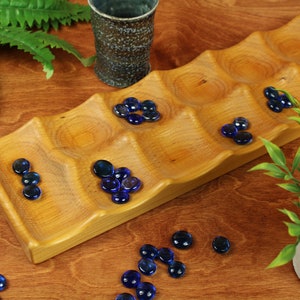 Deluxe Mancala, Large Solid Cherry Wood, Wooden Board Game, Paul Szewc, Masterpiece Laser image 1