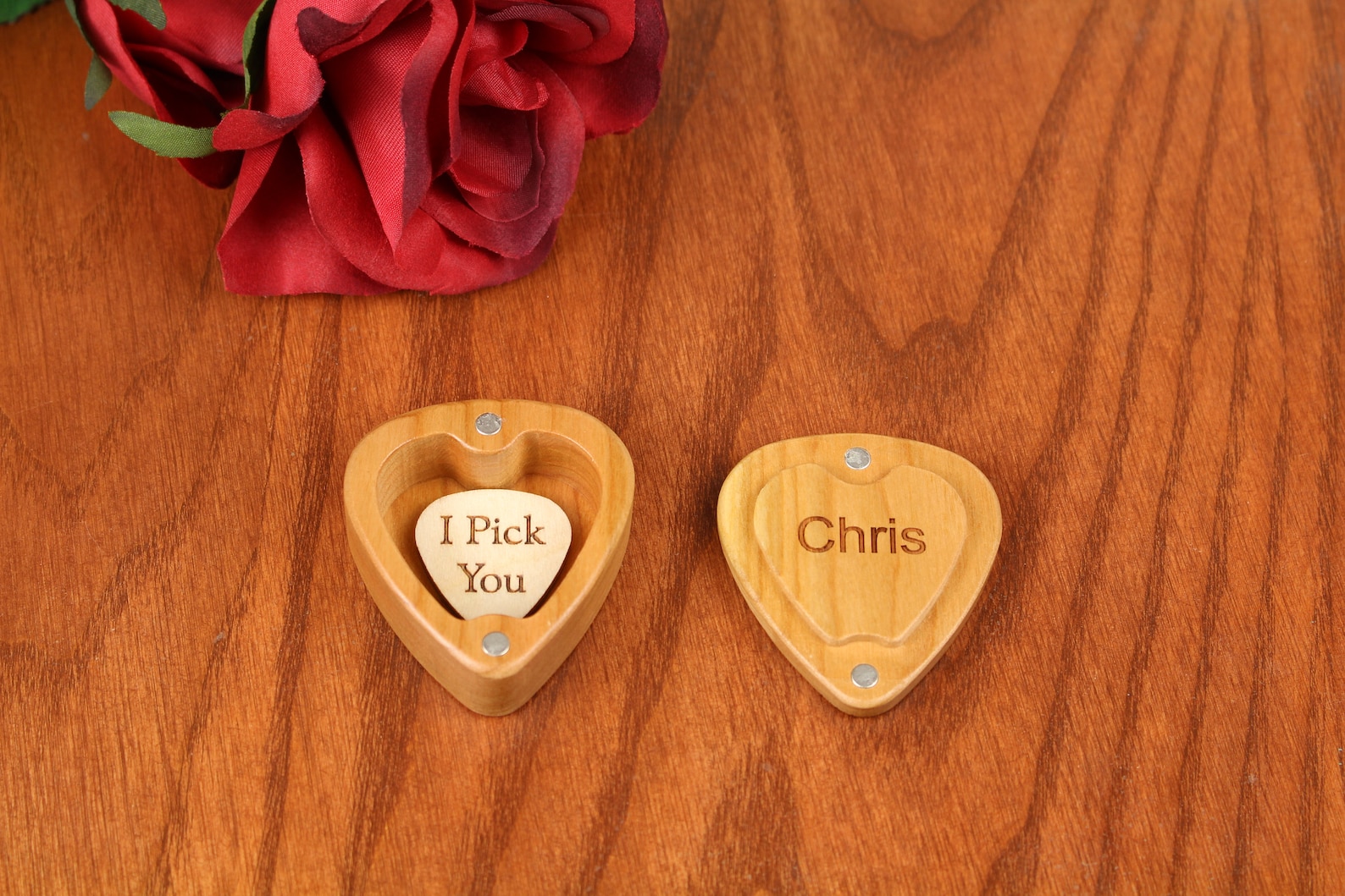 Personalized Guitar Pick Box Holds 10 Picks Solid Cherry Etsy Canada