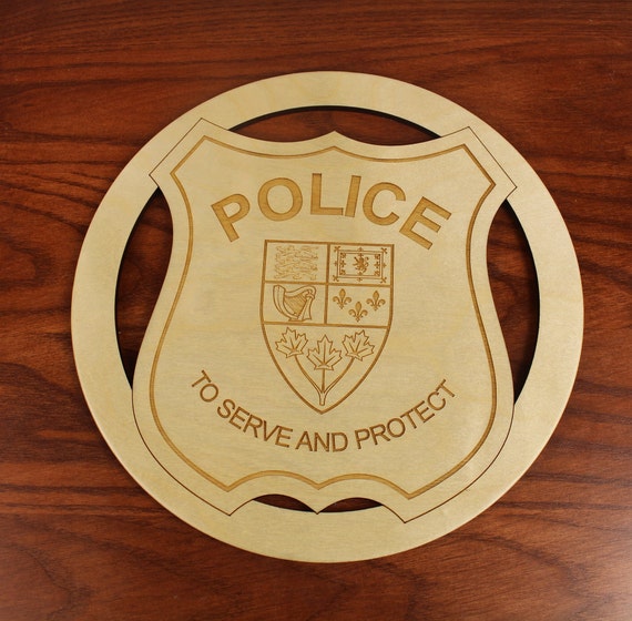 Police Wood Wall Art Laser Engraved Badge - Police Badge Wall Decor Police Wood Wall Art Laser Engraved Badge - Police Badge Wall Decor