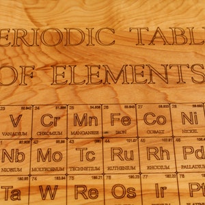 Periodic Table of Elements Cutting Board Laser Engraved 20 x 12 and thick 1-1/4 Maple Hardwood, Paul Szewc image 2