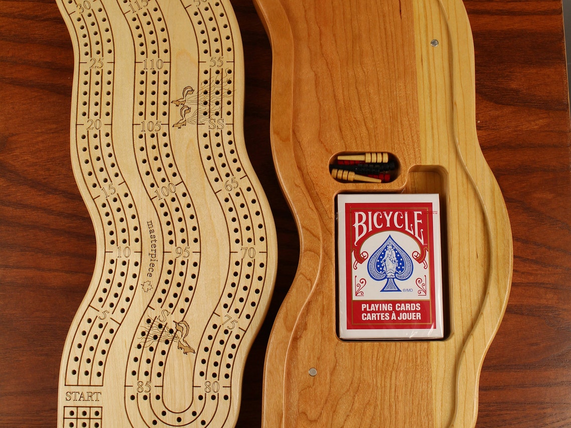 Best Cribbage Board 3 player cribbage board Two Tier crib Etsy