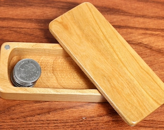Customizable Box, 5" x 2" x 1", Solid Cherry, Rare Earth Magnets for closure and security, Paul Szewc, Masterpiece Laser