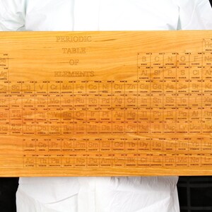 Periodic Table of Elements Cutting Board Laser Engraved 20 x 12 and thick 1-1/4 Maple Hardwood, Paul Szewc image 5