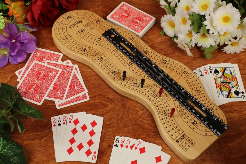 Personalized Cribbage Board, 3 Player Cribbage Board, Crib Board, Cribbage Board With Storage image 4