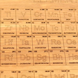 Periodic Table of Elements Cutting Board Laser Engraved 20 x 12 and thick 1-1/4 Maple Hardwood, Paul Szewc image 8