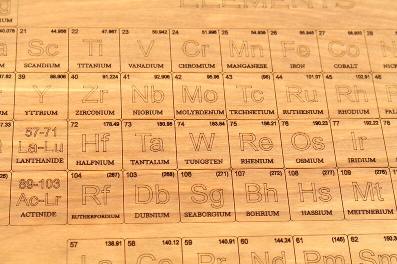 Periodic Table of Elements Cutting Board Laser Engraved 20 x 12 and thick 1-1/4 Maple Hardwood, Paul Szewc image 8