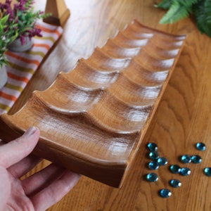 Deluxe Mancala, Large Solid Cherry Wood, Wooden Board Game, Paul Szewc, Masterpiece Laser image 9